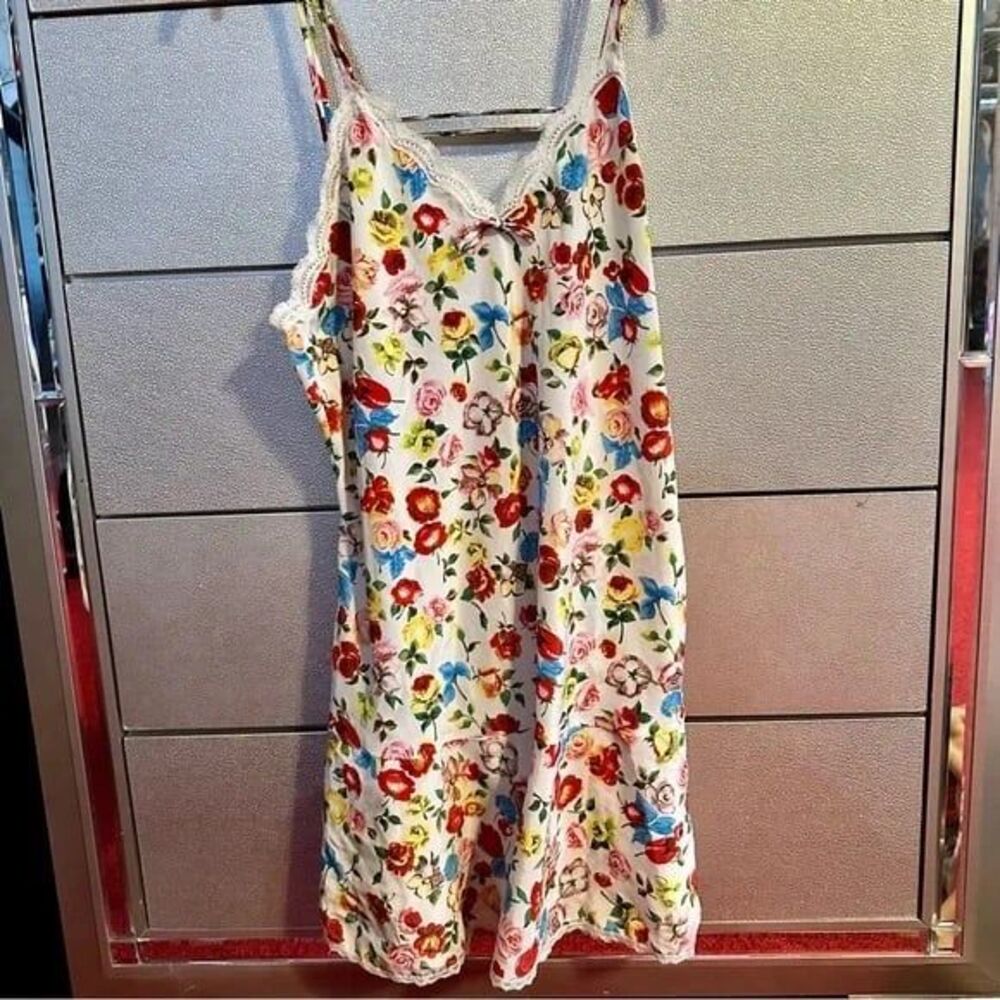 Vintage Natori Slip Nightgown Floral sleep Slip Dress - Large - Picture 9 of 14